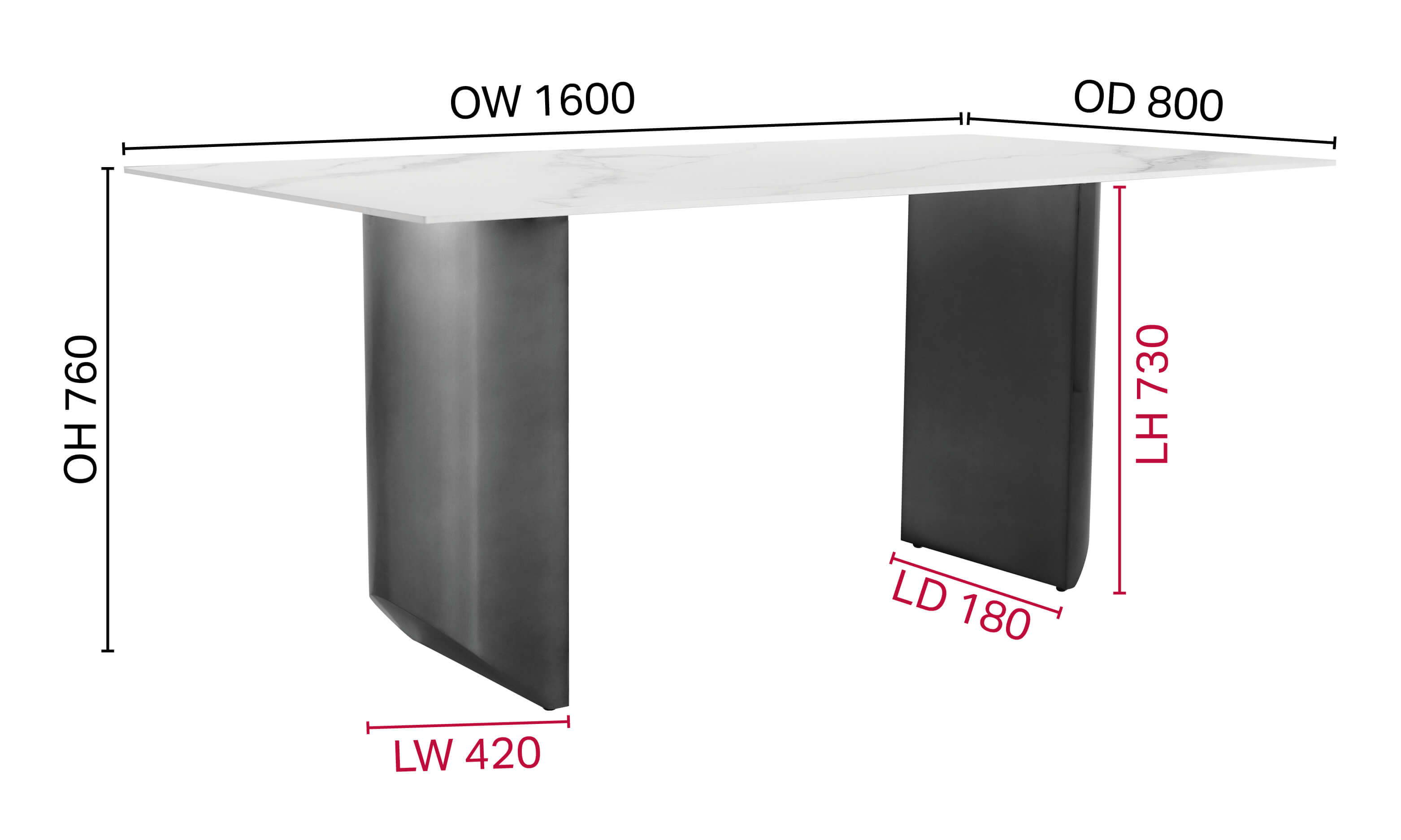 Sintered x Denisa Dining Table - W1600